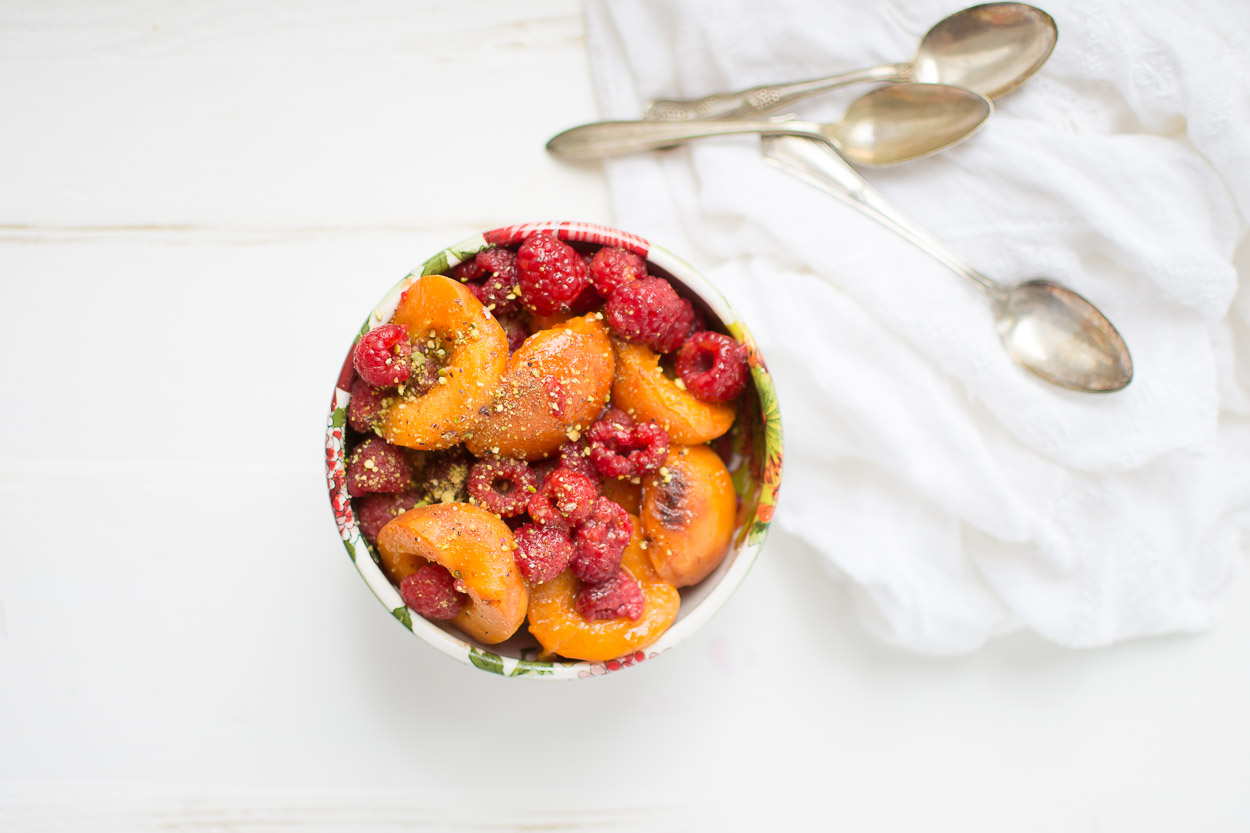 Read more about the article Melted Apricots with Fresh Raspberries